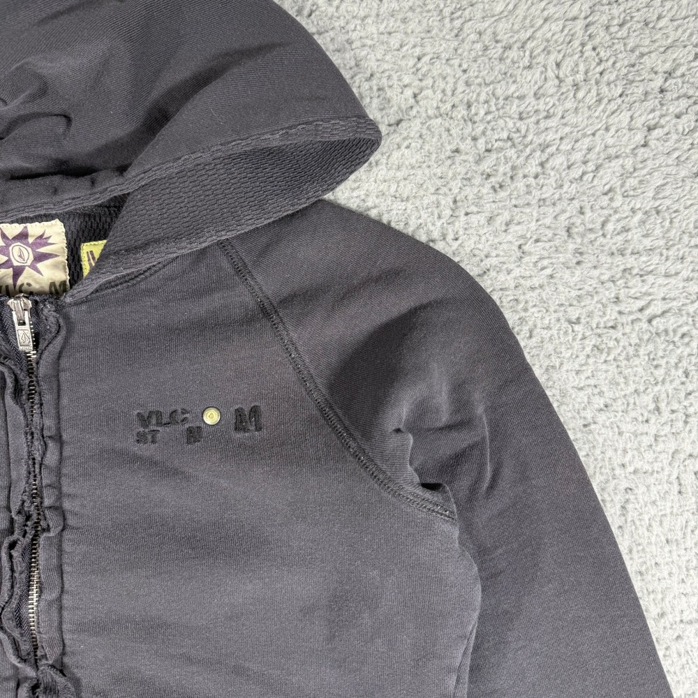 Vintage Volcom Star Dove Zip Up Hoodie Womens Medium Black Logo Skate Surf - Picture 2 of 10